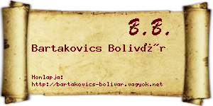 Bartakovics Bolivár névjegykártya